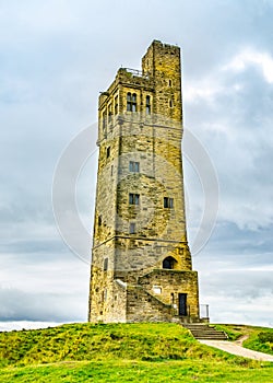 Huddersfield, West Yorkshire, England September 20 2107: Victoria Tower Castle Hill.