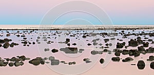 Hudson Bay Low Tide Stone Desert at dusk