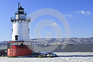 Hudson Lighthouse and Barge