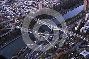 Hudson River bridges aerial