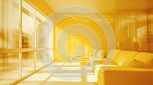 hue blurred home interior yellow