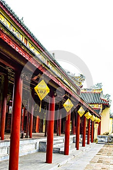 HUE, VIETNAM, April 28th, 2018: Imperial Royal Palace of Nguyen dynasty in Hue, Vietnam