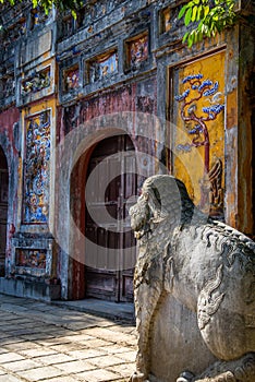 Hue, Vietnam, the imperial citadel. View of an access gate