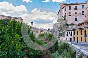 Huecar street in the lower part of the city of Cuenca, Spain photo