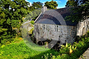 Watermill of Huelgoat, an old and typical water mill in Brittany France