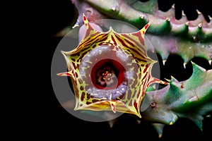 Huernia Zebrina cactus flower