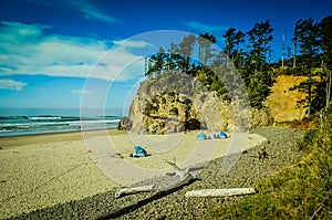 Hug Point, Cannon Beach, Oregon,USA. Pacific Coastline