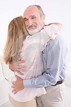 Hug between two partners photo