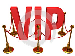 Huge 3d letters VIP and golden rope barrier