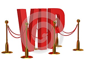 Huge 3d letters VIP and golden rope barrier