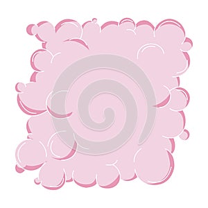 Huge abstract pink bubble. Whimsical balloon organic elements in trendy retro y2k style. Cartoon graffiti vector photo