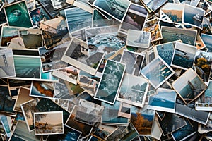 Huge amount of pictures from various locations in a collage. Generative AI