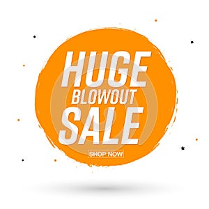 Huge Blowout Sale, banner design template, discount tag