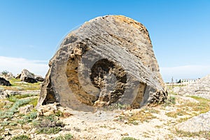 Huge boulder in Gobustan, Azerbaijan