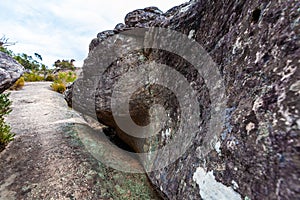 Huge boulder in Grampians.