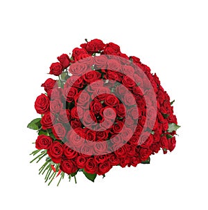 Huge bouquet of beautiful red roses