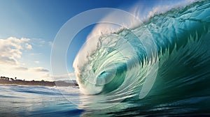 Una enorme lasciare onda gettare Oceano 