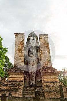 Huge Buddha in Sukhothai, Thailand, World Heritage.