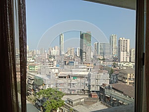 Mumbai city view from a window photo
