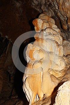 Huge calcite formation in a cave