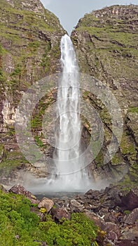 huge Casca Danta waterfall in Serra da Canastra, Minas Gerais, Brazil