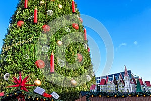 Huge Christmas tree in the German town of Dortmund