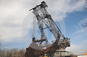 The huge coal mining machine