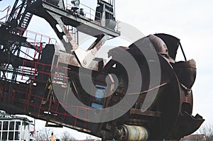 The huge coal mining machine