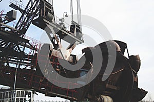 The huge coal mining machine