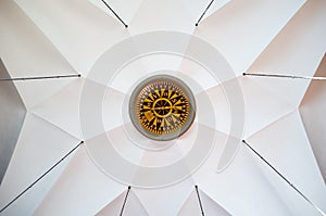 Huge compass on a ceiling in a beautifull church.