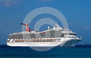 Huge cruise ship in ocean