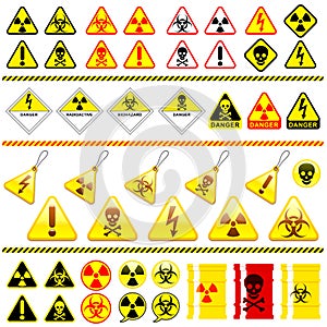 Huge danger symbol icon collection