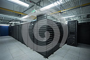 The huge data center server room cloud services