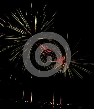 A huge Display of Fireworks at the Sioux Falls Fairgrounds during a Convention