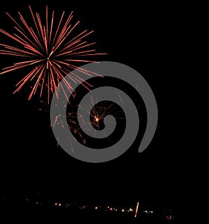 A huge Display of Fireworks at the Sioux Falls Fairgrounds during a Convention photo