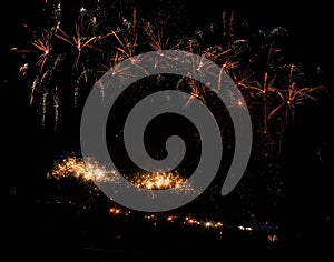 A huge Display of Fireworks at the Sioux Falls Fairgrounds during a Convention