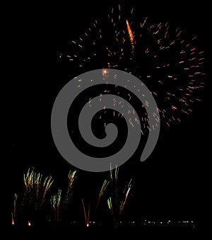 A huge Display of Fireworks at the Sioux Falls Fairgrounds during a Convention