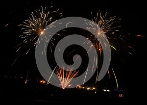 A huge Display of Fireworks at the Sioux Falls Fairgrounds during a Convention photo