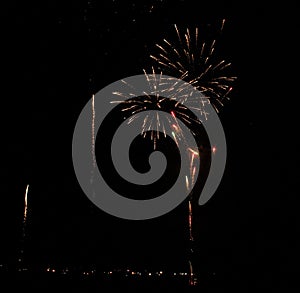 A huge Display of Fireworks at the Sioux Falls Fairgrounds during a Convention photo