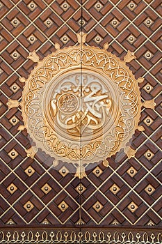 Huge door in Al-Masjid an-NabawÄ« Mosque, Saudi Arabia