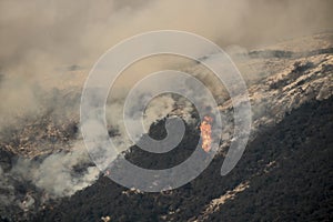 Huge flames on Carpinteria California hillside