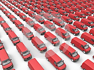Huge fleet of delivery vans