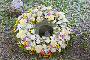 Huge funeral wreath