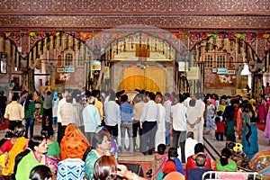 Huge gathering of lord Krishna devotees in sri govind devji temple Jaipur Rajasthan India