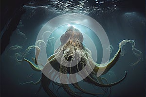 Huge giant octopus like Kraken monster