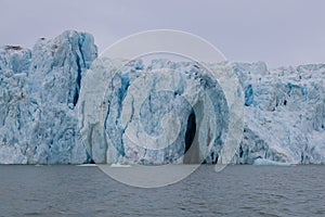 A huge glacier of the arctic sea coast