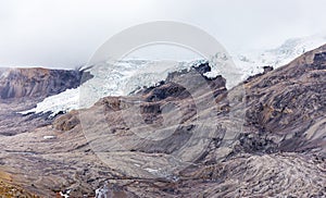 Huge glacier Cordillera Vilcanota scenic landscape mountains ridge Peru