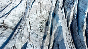 Huge glacier with pure blue ice at sunny weather. Vatnajokull glacier in Iceland. Beautiful nature abstract background