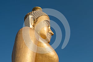 The huge golden Buddha at khao kiaw temple in Thailan