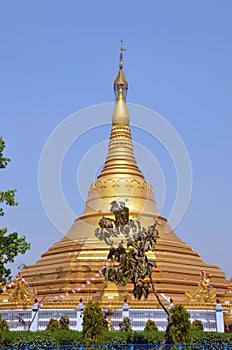 Huge golden buddhist stupa